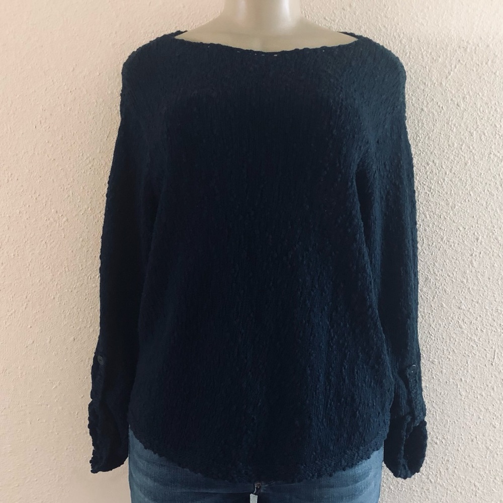 Women’s J.Jill Knit Long Sleeve Knit Blue Sweater Top Size S